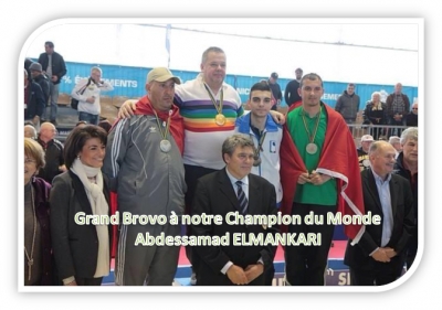 Médaille de Bronze pour le Champion du monde Abdessamad ELMANKARI au Championnat du monde Tête à tête 2015